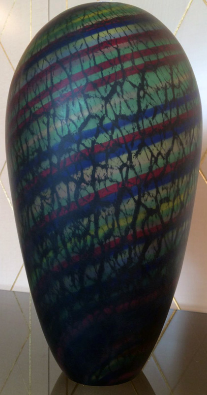Vaso in vetro Art Decò Ovale pasta murano del XX Secolo Anni 60 Pezzo di storia autentico - Robertaebasta® Art Gallery opere d’arte esclusive.